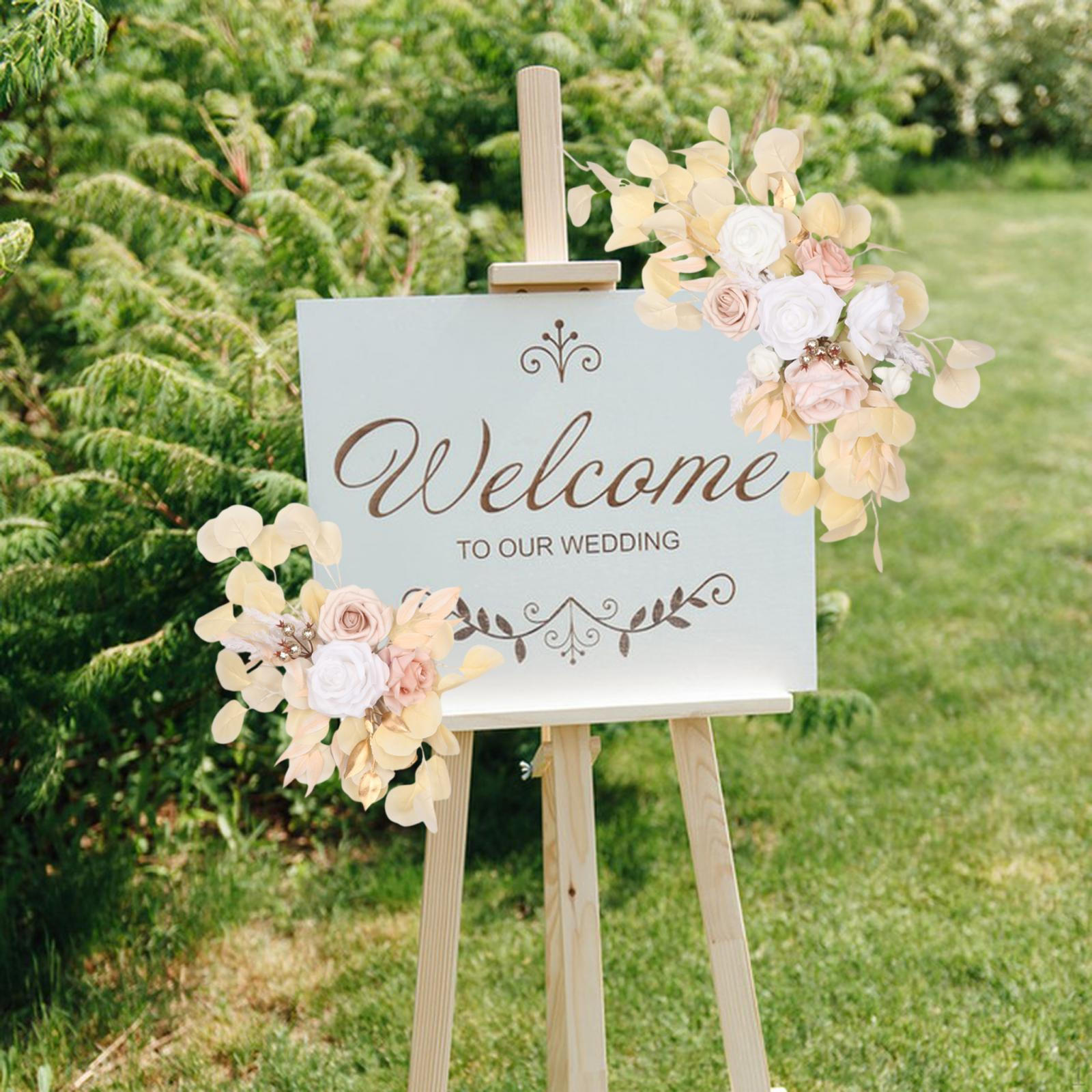 2 Pack Wedding Arch Floral Swag with Artificial Blooms for Home And Event A