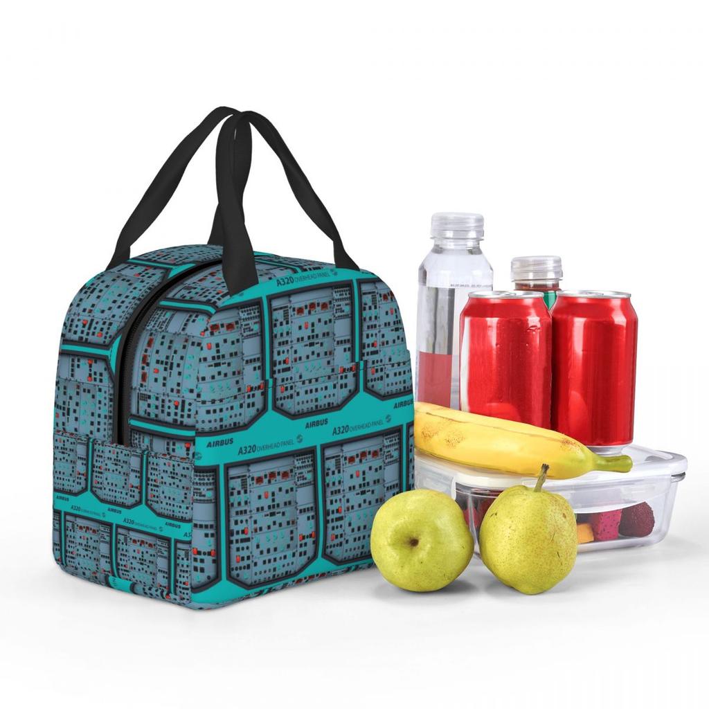 AIRBUS A320 OVERHEAD PANEL Insulated Lunch Bag for Kids School Cooler Thermal Food Box Tote Portable Lunch Boxes Container