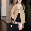 Rich Girl High-End Tie Waist Mid-Length Trench Coat for Women