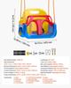 3-in-1 Baby Swing Seat 136 kg Capacity Toddler Swing Red/Yellow/Blue, for Indoor & Outdoor Playground, with Adjustable Ropes and Snap Hooks, Snug &