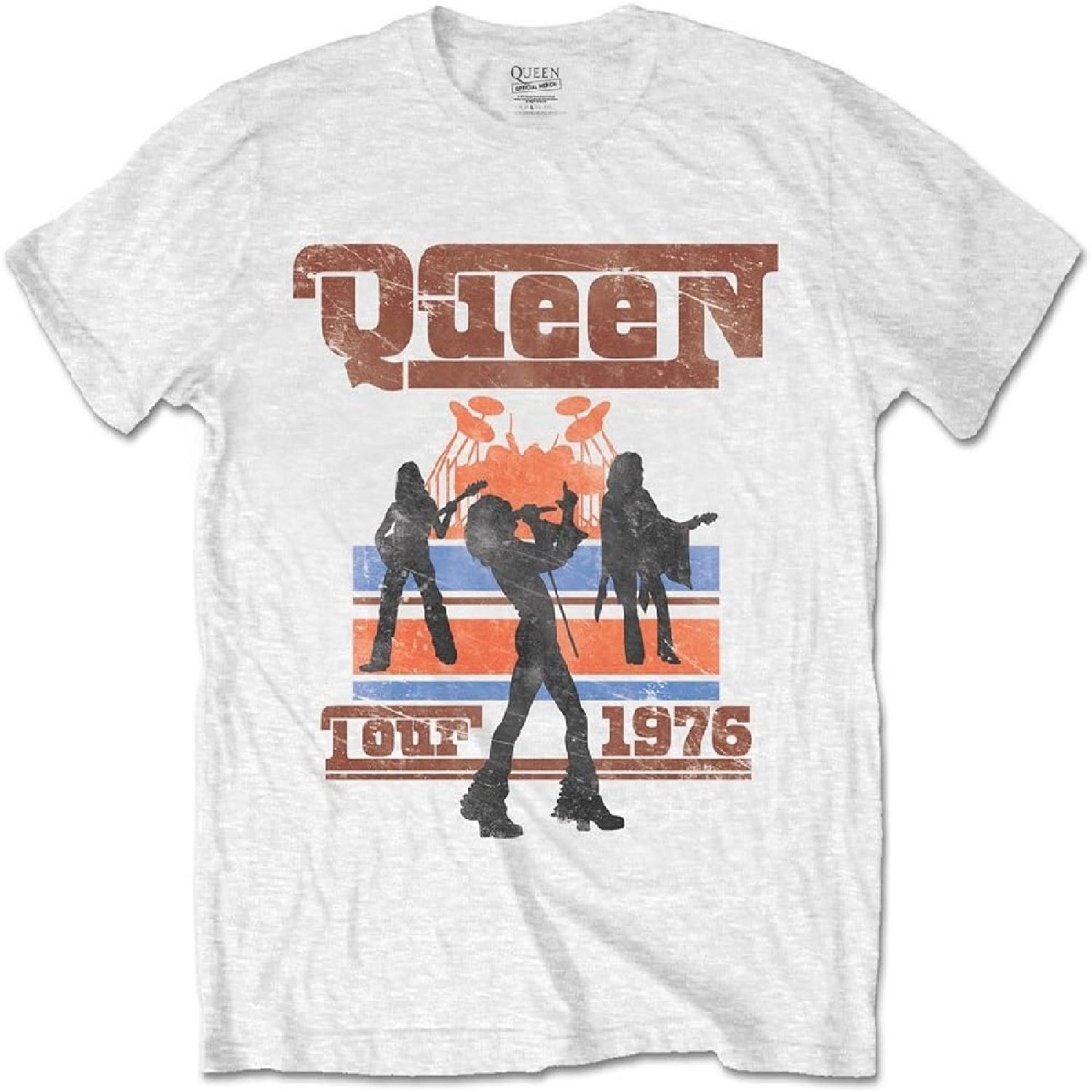 Queen Men s News of The World 40th Anniversary 76 Tour Cotton Tee Shirt XXXXXL белый