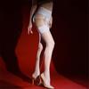 Sexy Women Red Lipped Lace Fake Two-Piece Stockings 3D Oil Glossy Shiny Maid Pantyhose Sexy Tights With Garter Stockings