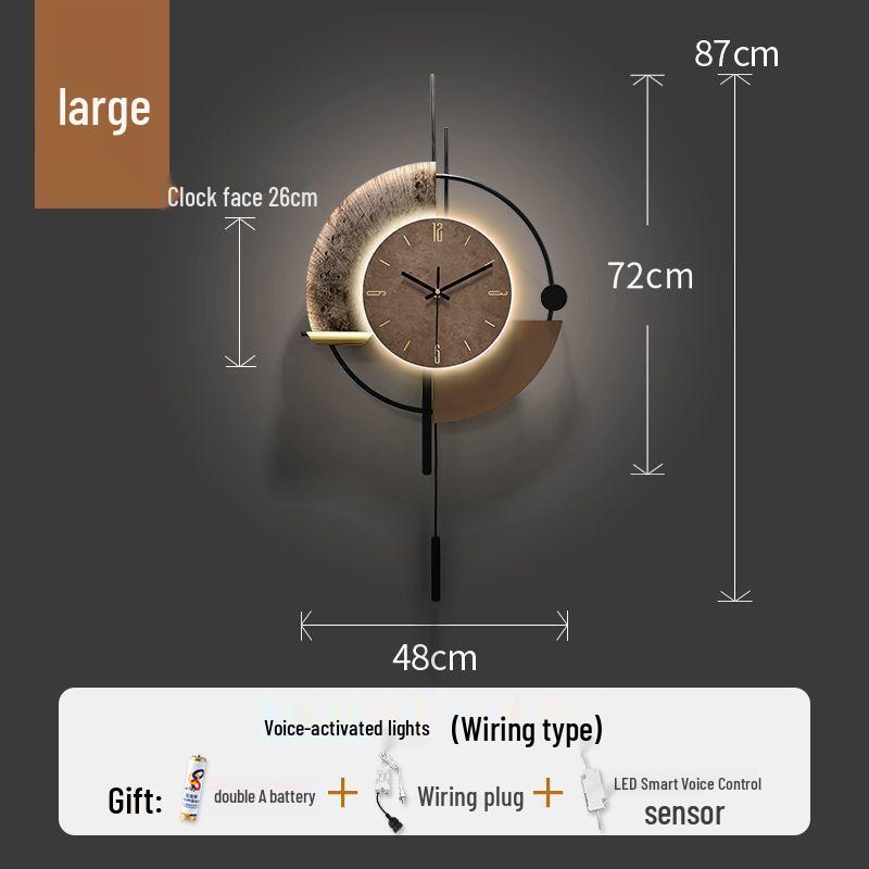 Punch-Free Modern Minimalist Wall Clock for Living Room Decoration