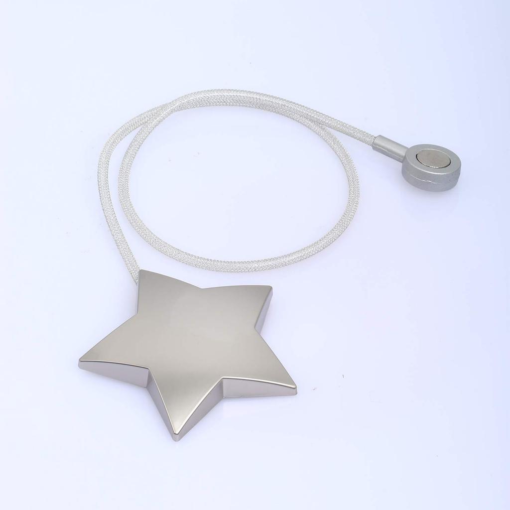 Sitengle Curtain Tassel Magnet Star Curtain Accessories Strong Magnet Curtain Clasp Curtain Clasp Present Popular 4 (Silver, Pieces)