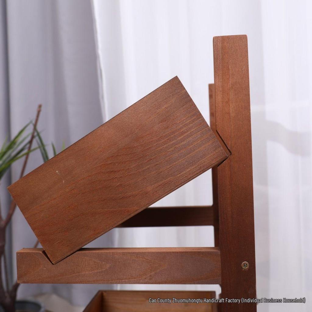 Three-Tier Solid Wood Floor-Standing Kitchen Storage Rack