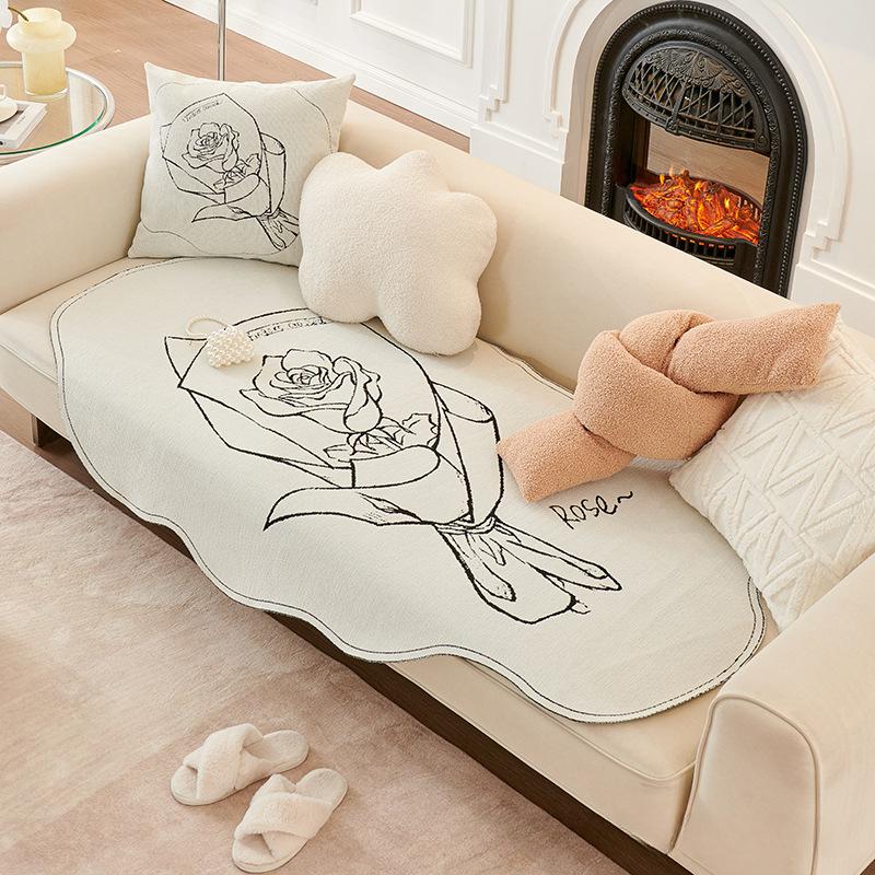 Chenille Irregular Sofa Cushion Non-Slip Anti-Scratching Ins Style Cushion Non-Pilling Fading Multifunctional Cushion
