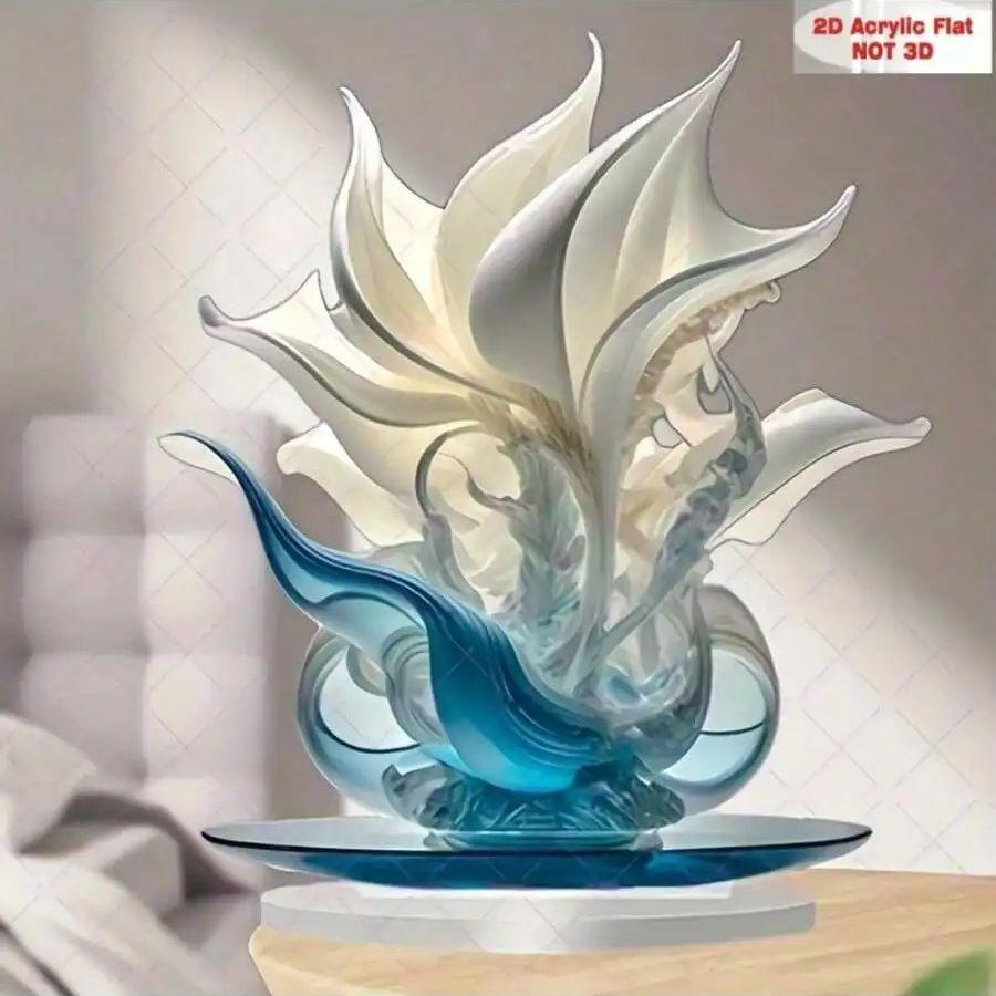 1 Stück elegante Lilienvase Heim- und Bürodekoration Ornamente, weiß und blau gestaltet Tischdekorationen