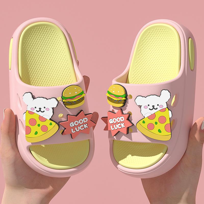 Children's Cool Slippers Girls Summer Cartoon Cute Non-slip Indoor Boys Soft Bottom Slippers Baby