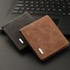 Men's Short Style Multifunctional Leather Wallet with Money Clip