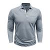 Spring Trend Men's Long Sleeve Casual Polo Shirts Solid Lapel Button Up Pullover Tops Autumn Turn Down Collar Polos