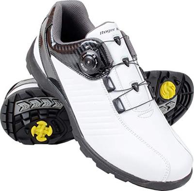 Chaussures de Golf ATOP Roger King Type Cadran Sans Crampons, Large 4E, RK-08 (Blanc, 26.0cm)