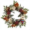 Fall Wreath with Pumpkins Artificial Autumn Maple Leaves HarvestStyle for Homeowners,