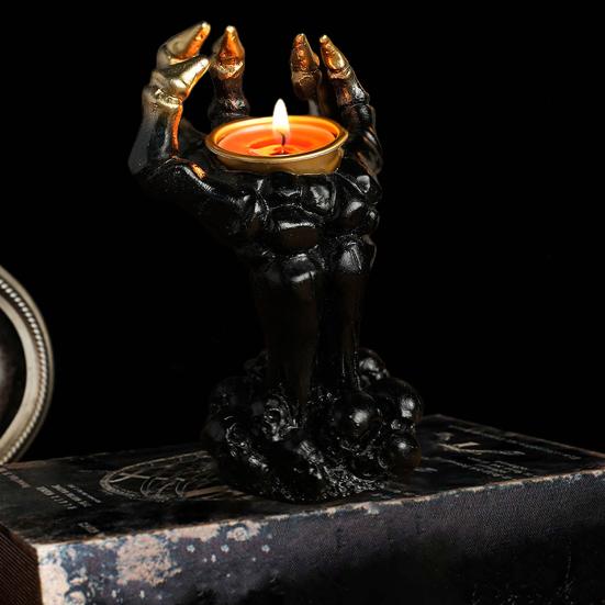 Halloween Ghost Hand Candle Holder Spooky Skeleton Hand Candle Stand Scented Tealight Candle