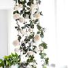 Rose Vine Air Conditioning Pipe Cover: Decorative Plastic Fake Flower Vine for Wall and Roof Hanging