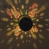 Christmas Party Decorative Projection Solar Light, Snowman Santa Waterproof Metal Wall Lantern, Powered Festive Snowflake Pattern Lighting Warm White