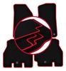Velour Floor Mats with Red Edge For: Jeep Wrangler JL 5-door (2018-2023)