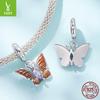 Mori Small Fresh S925 Sterling Silver Butterfly Pendant Charm Smart Insect Diy Beaded Accessories