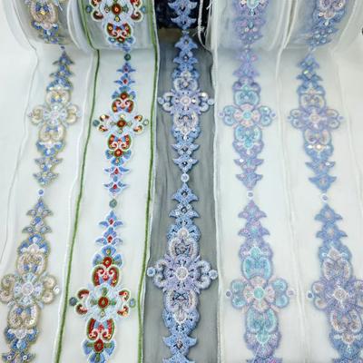 5 Yards Chinesischer Stil Blumenstickerei Spitzenbesatz Band DIY Nähen Kleidung Kleidungsstücke Hanfu Kleid Sofa Vorhang Dekor Zubehör