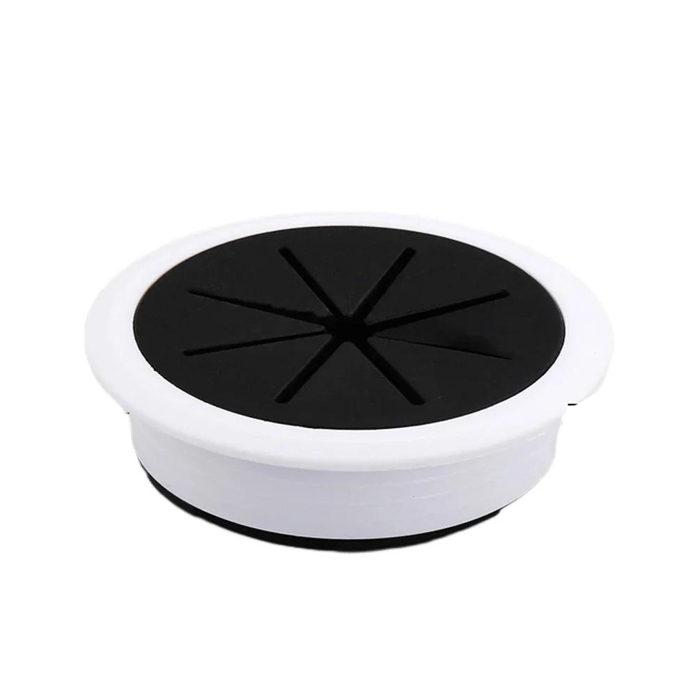

80MM Desk Cord Grommet Wire Hole Cover Line Outlet Port Threading Box Cover Cable Passing Box Office Table Cable Organizer