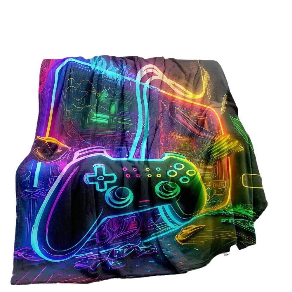 Cool Gamepad Pattern High Definition Digital Printing Blanket Person Gift Blanket Office Blanket