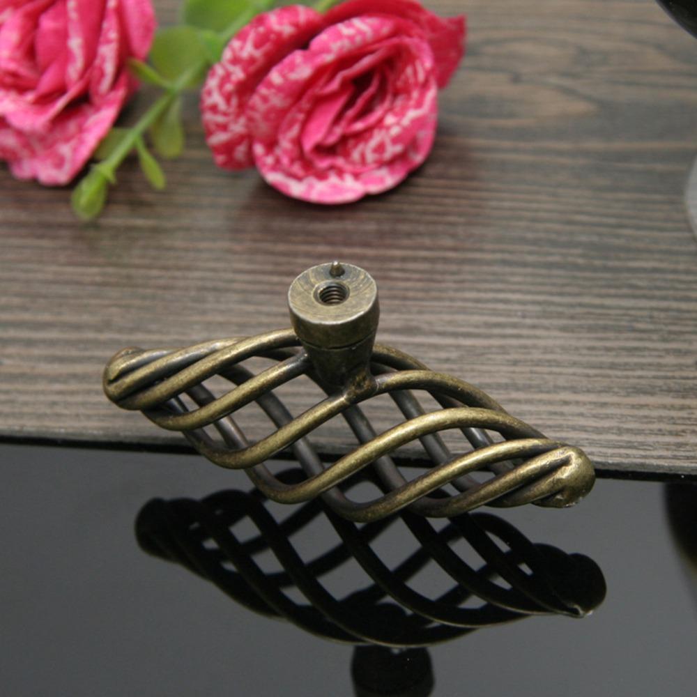4pcs Iron Drawer Pulls Oval Shape Door Handles Vintage Cabinet Knobs  Kitchen