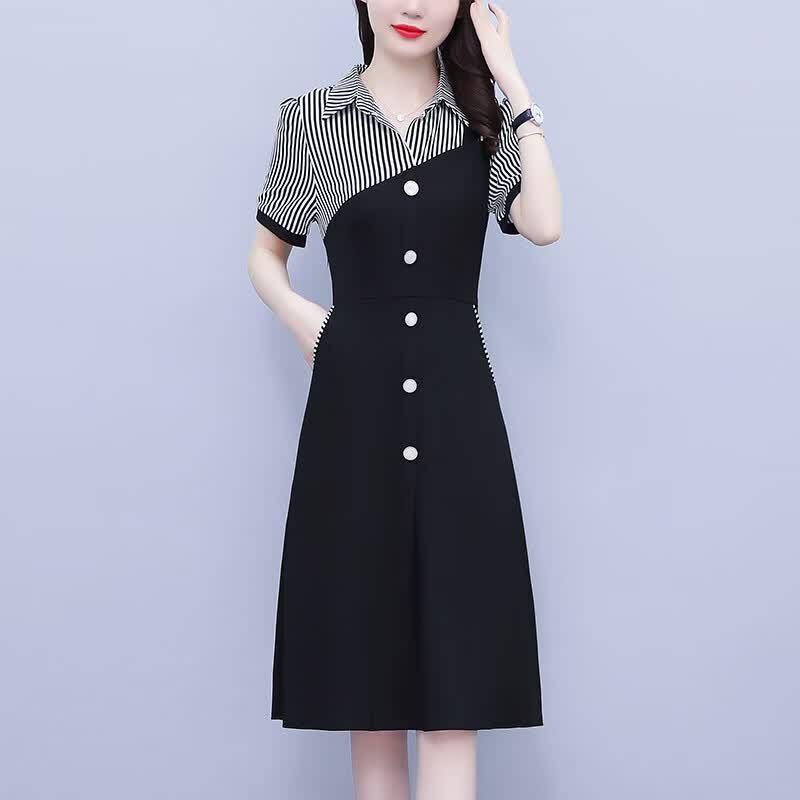 Robe évasée à rayures Etam Classique Fausse Deux-Pièces