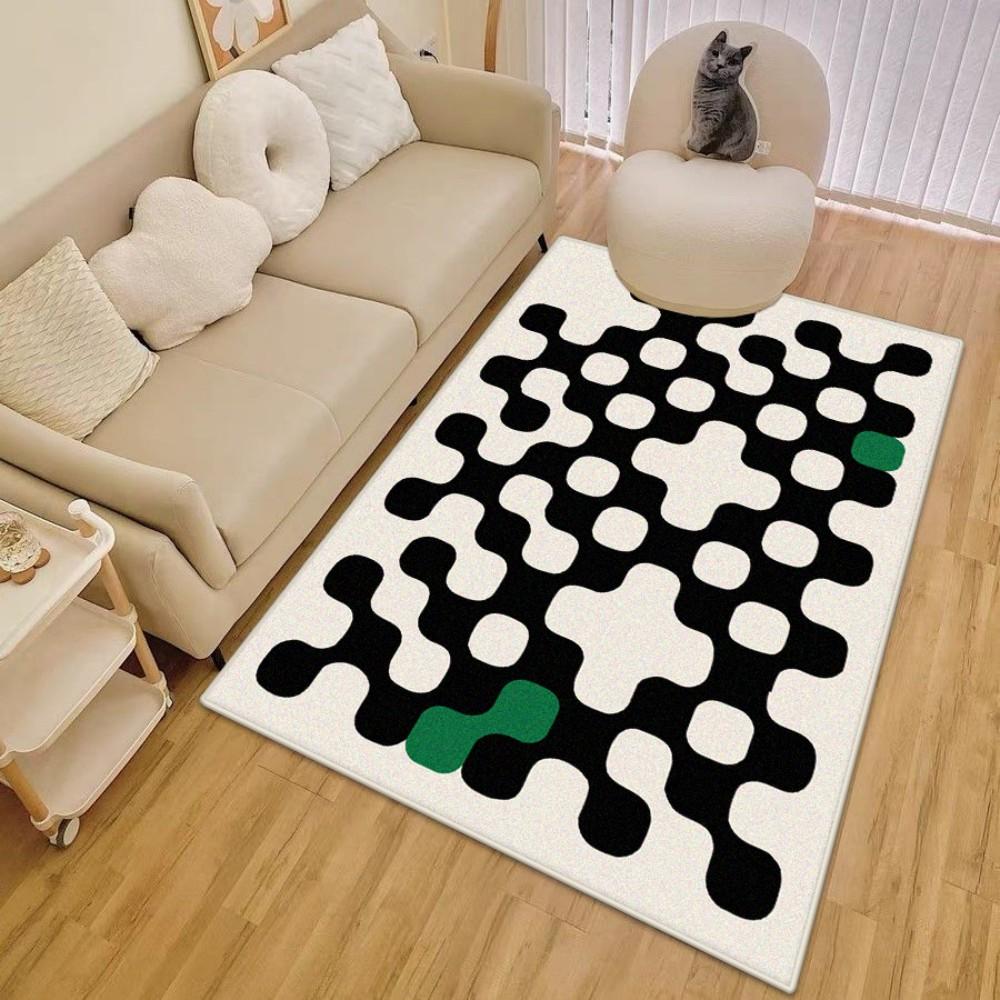 Modern Minimalist Checkered Sofa Bedroom Living Room Area Rug Waterproof Shock Resistant Comfortable Washable Home Decor
