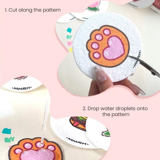 Yousheng Skumtekstur Blankt Malepapir 3D Tegning Magisk Lerret Svamp med Vannpensel Hvit Puffy Maling Papir for Barn Voksne DIY Kunsthåndverk