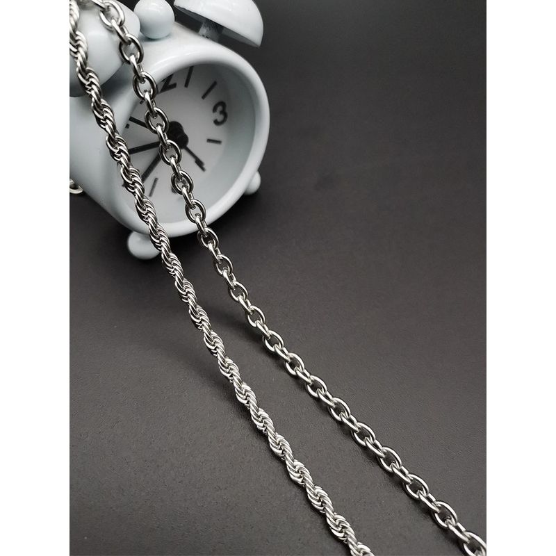 Style Necklace Men's Trendy Necklace Hemp Flowers Chain Women's Hip Hop Chain Thick Men All-Match Jewelry Clavicle Chain Light Luxury Minority