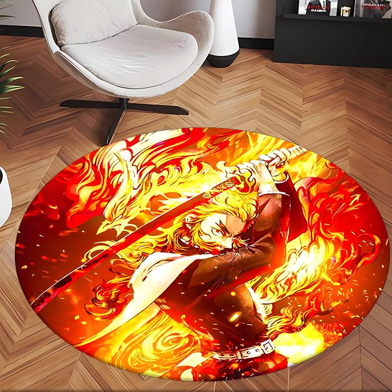 Kyojuro (1) Round Office Rug Decorative Floor Rug for Office Bedroom Living Room and Home Space