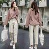 2021 Korean-Style High-Waisted Cropped Straight-Leg Jeans: Slimming, Versatile, Loose, Casual Wide-Leg Pants for Women
