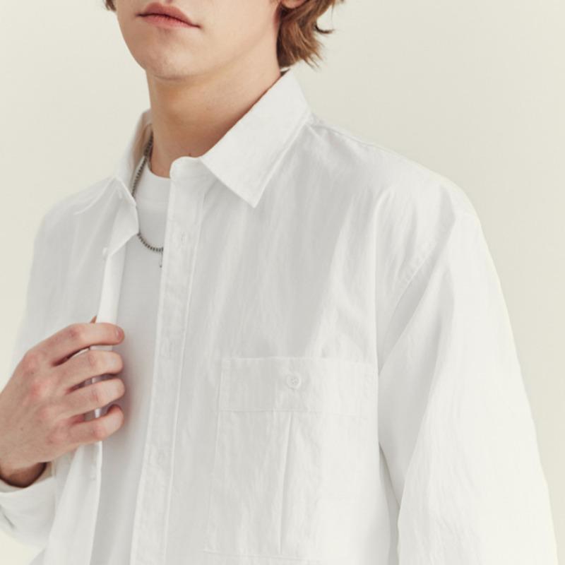 Spring and Autumn New Men's Solid Color Business Commuter Simple Long Sleeve Shirt