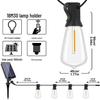 Solar LED Retro ST38 G40 Outdoor Waterproof String Lights for Camping and Courtyard Atmosphere
