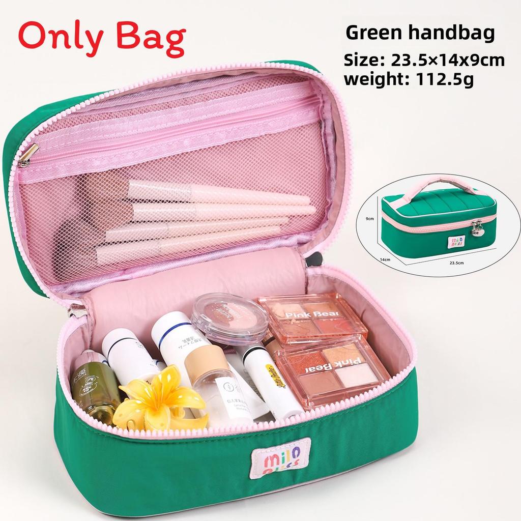 Summer Dopamine Macaron Colorblock Makeup Bag For Travel And Storage
