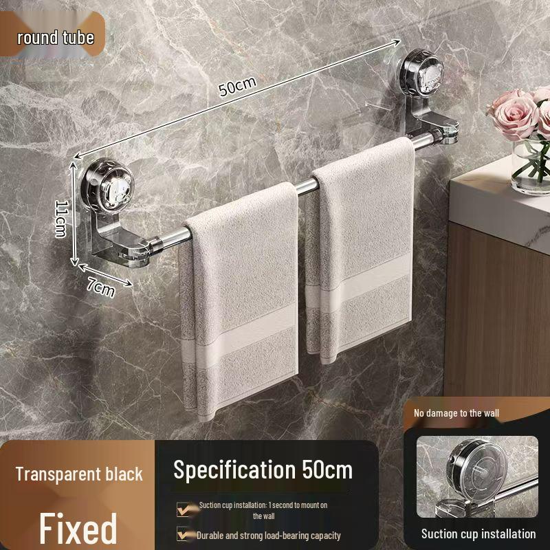Rotating, Punch-Free Suction Cup Towel and Slipper Rack for Bathrooms