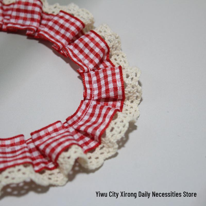Pleated Grid Lace Trim Cuffs Hem Doll Clothes Ita Bag Frame DIY Kit