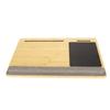 Laptop Desk Built in Slot Mouse Pad Wrist Pad Fits Up to 18.5 Inch Laptop Bamboo Top Lap Desk with Pillow Cushion