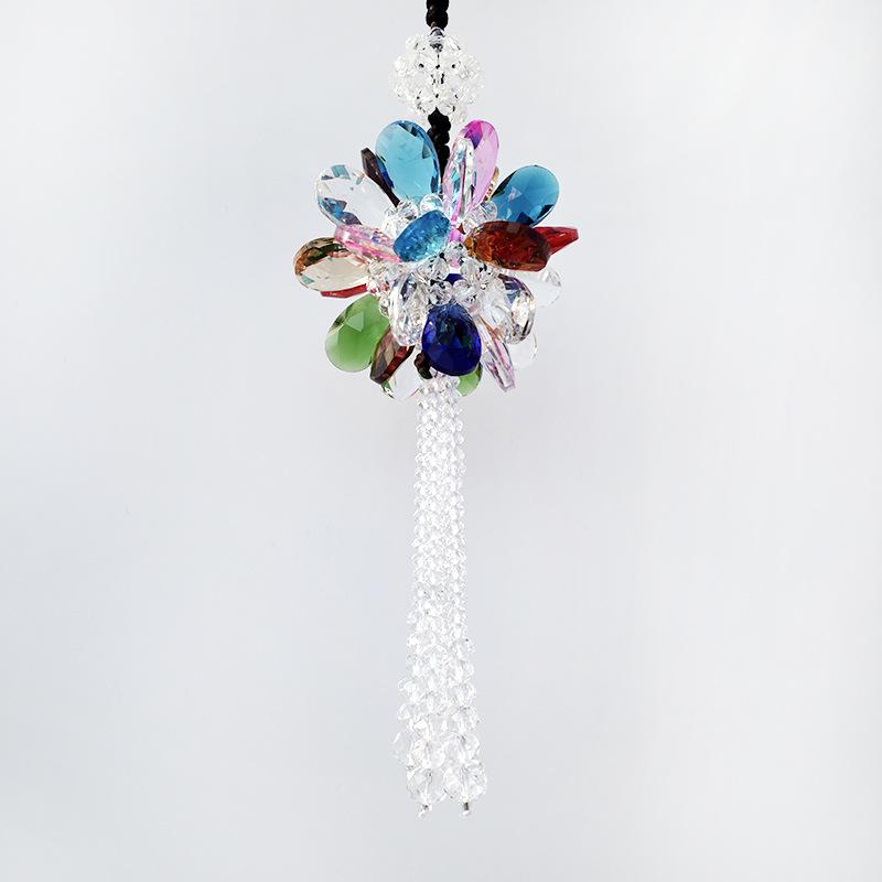 Car Rearview Mirror Pendant Creative Exquisite Sunflower Crystal Tassel Craft Pendant Ladies Car Fashion Interior Decoration