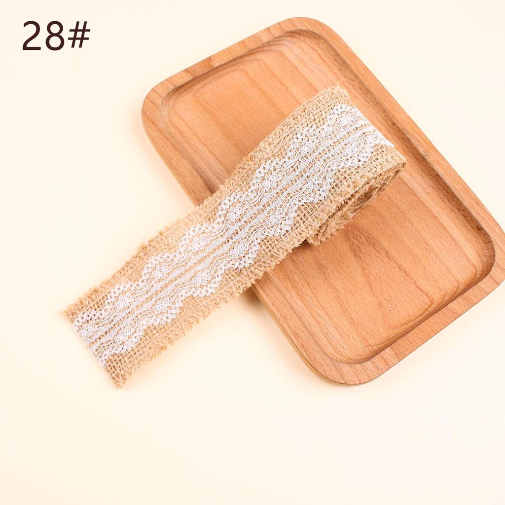Burlap Roll with Lace Edge for DIY Christmas and Wedding Crafts, Jute Twine Ribbon