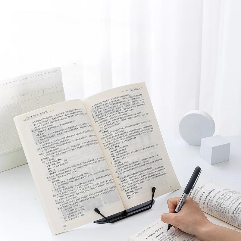 Portable Metal Bookend Stand Foldable Adjustable Book Shelf Reading Book Stand Document Holder Base Reading Book Holder