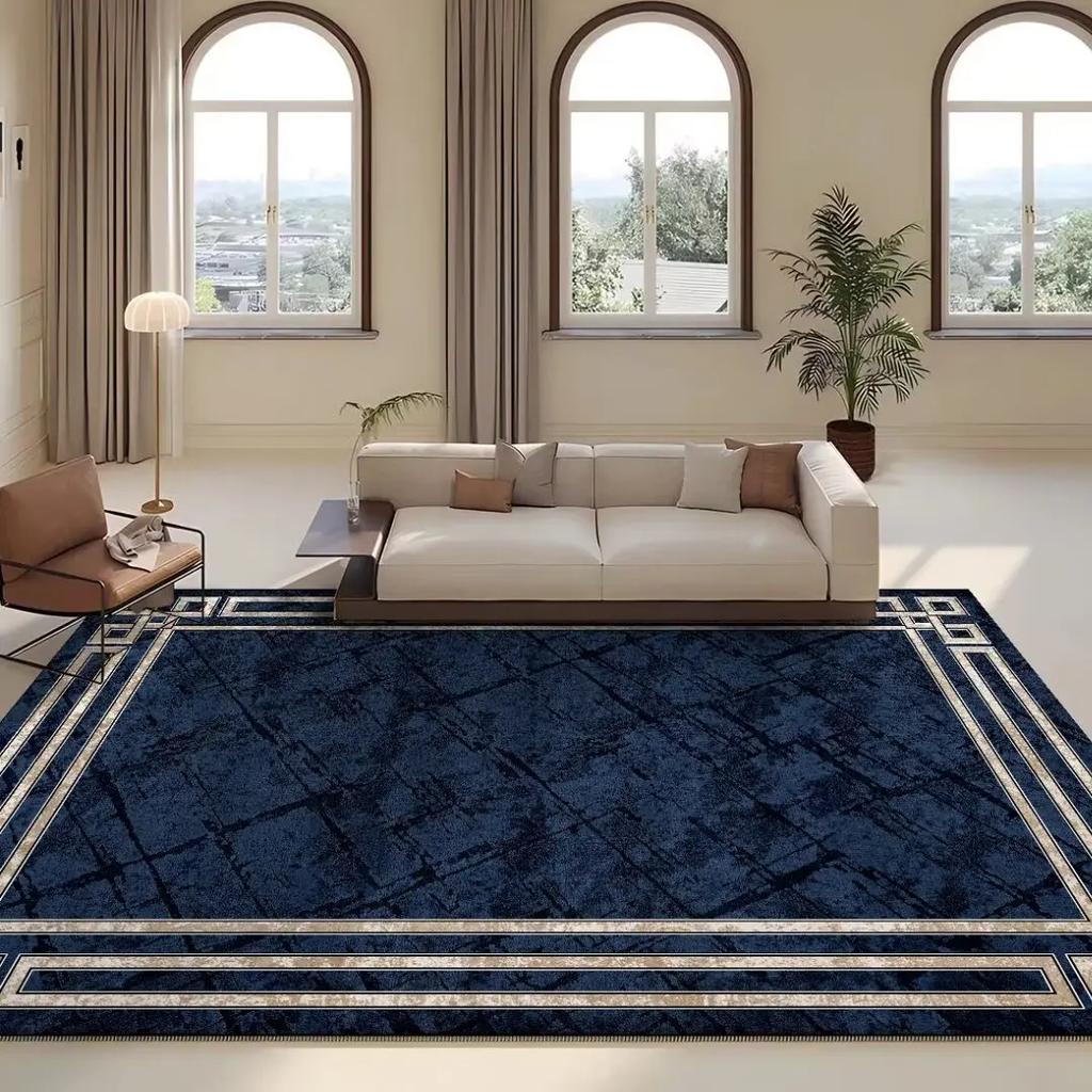 European Golden Living Room Carpet Luxury Commercial Hotel Decoration Large Area Rug for Bedroom Sofa Table Home Printing Mat