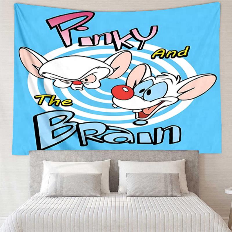 Pinky Brain Adventure Quick-Dry Tapestry Hanging for Bedroom,Livingroom, Playroom,Decor Art Room Wall Tapestry Holiday and Birthday Gifts