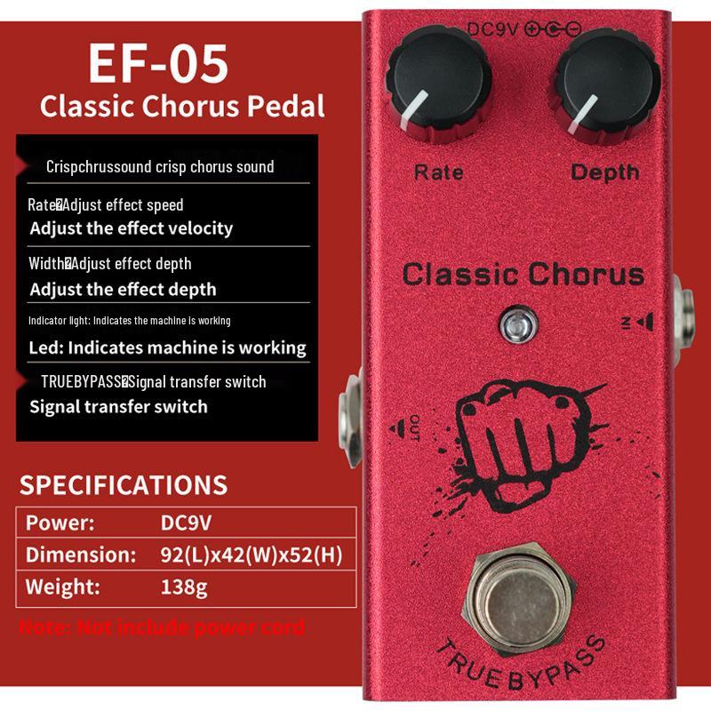 Многофункциональная педаль эффектов для электрогитары: Реверберация, Хорус, Дилей, Металлическая педаль