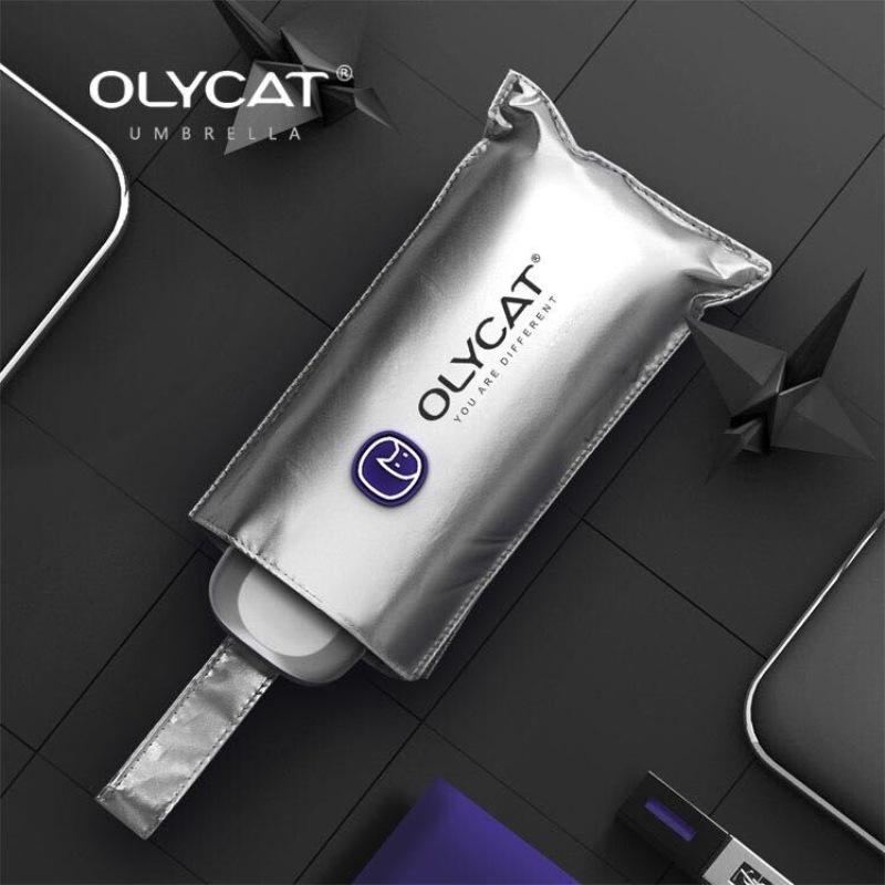 OLYCAT Titanium Silver Compact Anti-UV Sun Umbrella, Small Folding Design for Women