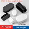 Tappo Finale Perforato in Plastica PP Ovale Nero Inserto per Tubo Gamba Mobile Accessori per Mobili 15x30mm-40x80mm