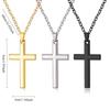 Unisex Stainless Steel Cross Pendant Necklace Punk Hip Hop Chain Vintage Crucifix Rosary Beads Charm Cool Gift for All