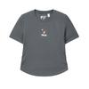 Original Versatile Cute Dog Embroidery T-Shirt Women Tops Charming-Gray F61W629108FDY