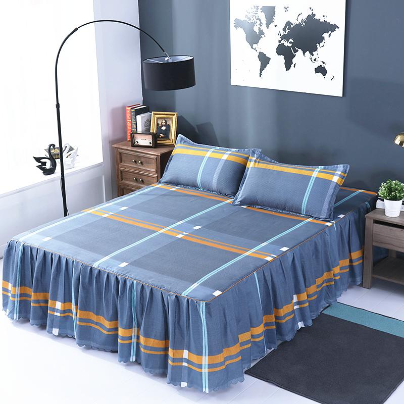 Europäischer Bettüberwurf Polyester Baumwolle Bettröcke Blumen Bunt Bettwäsche 150X200cm Queen Size Heimtextilien
