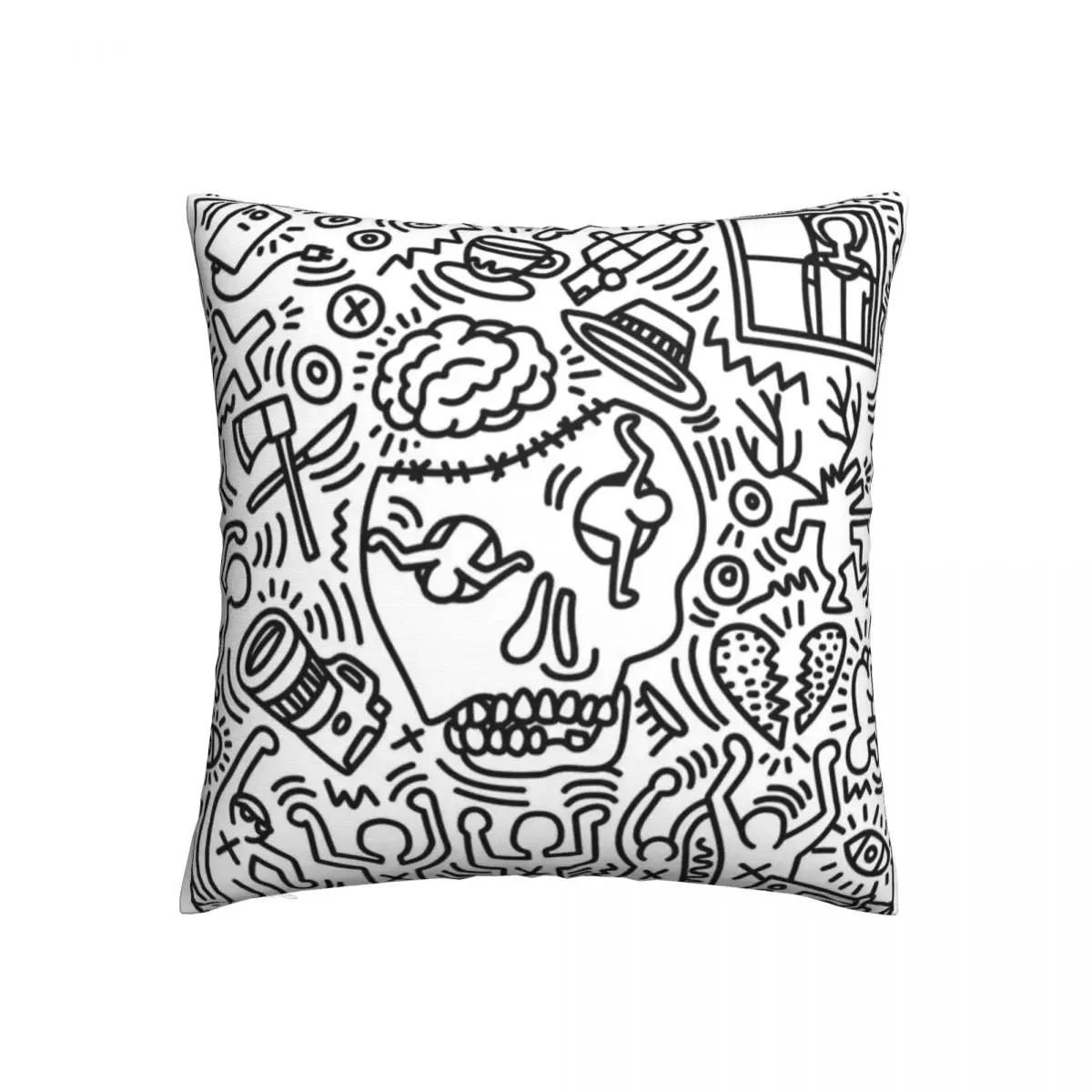 

Современные наволочки с изображением черепа Кита, квадратные наволочки с геометрическим абстрактным узором, наволочки с застежкой-молнией для сиденья 45x45 см 18x18 дюймов 50x50cm