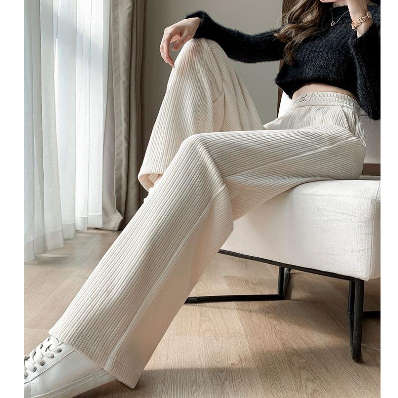 

Модные однотонные повседневные вельветовые широкие брюки женские осенне-зимние свободные прямые повседневные брюки из синели женские узкие плюшевые брюки с высокой талией 25676 2XL